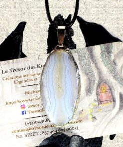 Pendentif Enda - agate dentelle bleu – Image 2