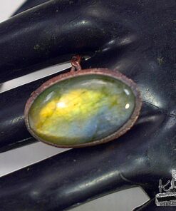 Bague Michel - labradorite et cuivre taille 60 – Image 3
