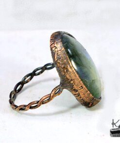 Bague Michel - labradorite et cuivre taille 60 – Image 6