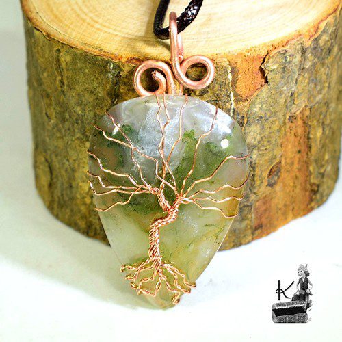 Pendentif Arbre de vie Neacel - agate mousse – Image 4