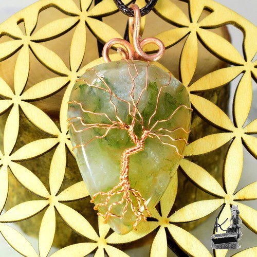 Pendentif Arbre de vie Neacel - agate mousse – Image 3