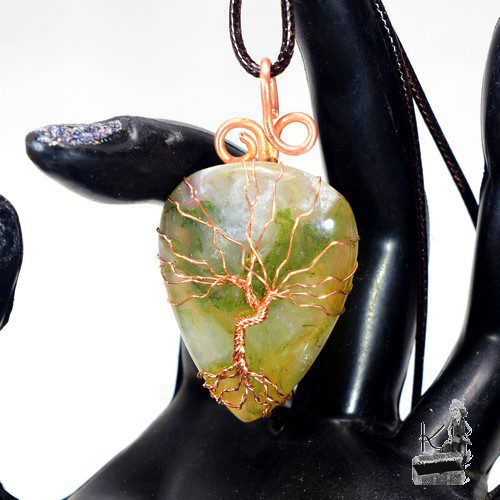 Pendentif Arbre de vie Neacel - agate mousse – Image 2