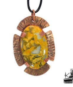 Pendentif Mireille - jaspe maligano et cuivre – Image 9
