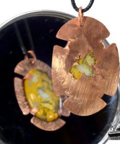 Pendentif Mireille - jaspe maligano et cuivre – Image 5