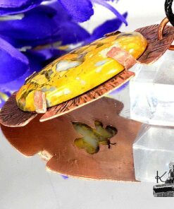 Pendentif Mireille - jaspe maligano et cuivre – Image 4