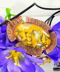Pendentif Mireille - jaspe maligano et cuivre – Image 2