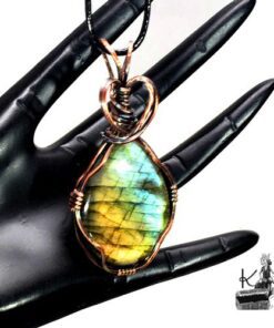 Pendentif Arwen - labradorite wire wrapped avec cuivre – Image 9