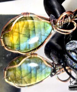 Pendentif Arwen - labradorite wire wrapped avec cuivre – Image 5
