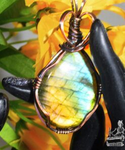 Pendentif Arwen - labradorite wire wrapped avec cuivre – Image 3