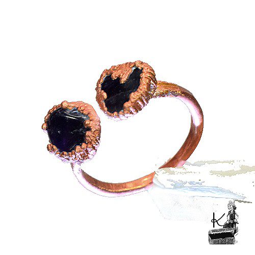 Bague Eluri - améthyste et cuivre taille 55 – Image 7