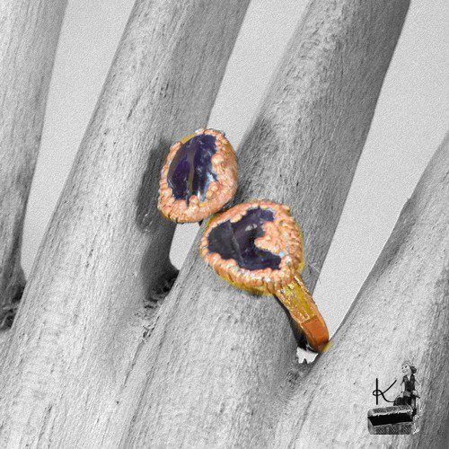 Bague Eluri - améthyste et cuivre taille 55 – Image 6