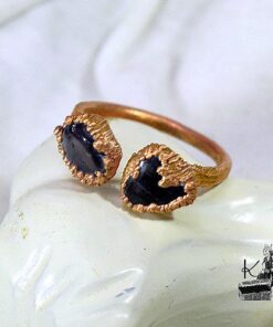 Bague ajustable eluri en cuivre et améthyste