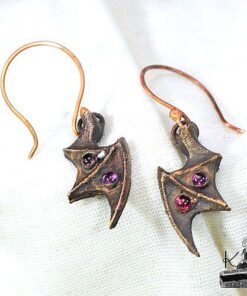 boucles d'oreille Magnus en cuivre et grenat