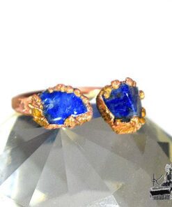 bague ajustable moyfrid en cuivre et lapis lazuli
