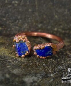 Bague Moyfrid - lapis lazuli et cuivre taille 55 – Image 3
