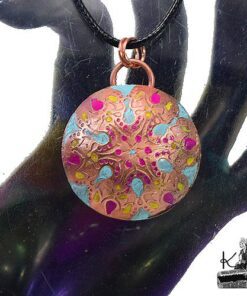 Pendentif Ashlem - cuivre naturel gravé – Image 8