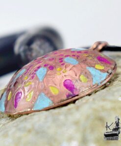 Pendentif Ashlem - cuivre naturel gravé – Image 3