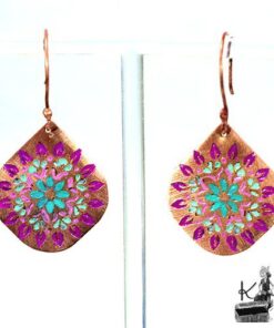 boucles d'oreille dayo en cuivre gravé