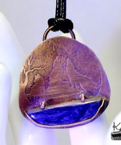 Pendentif Sophie - cuivre naturel gravé – Image 2
