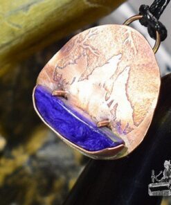 Pendentif Sophie - cuivre naturel gravé – Image 4