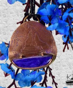 Pendentif Sophie - cuivre naturel gravé – Image 6
