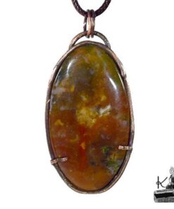 Pendentif Oona - agate mousse et cuivre – Image 2