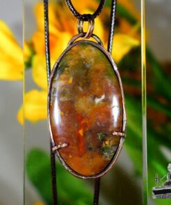 Pendentif Oona - agate mousse et cuivre – Image 3