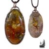 pendentif Oona en cuivre et agate mousse