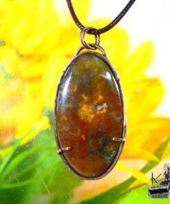 Pendentif Oona - agate mousse et cuivre – Image 9