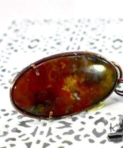 Pendentif Oona - agate mousse et cuivre – Image 6