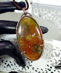 Pendentif Oona - agate mousse et cuivre – Image 5