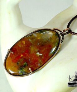 Pendentif Oona - agate mousse et cuivre – Image 4