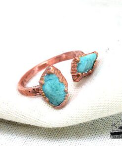 bague ajustable oonagh en cuivre et amazonite