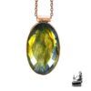 pendentif emyr en labradorite facettée et cuivre