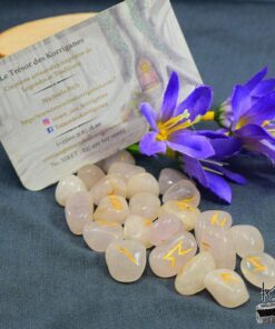 Alternative view of Sac en Jute avec set de Runes Futhark en Quartz rose