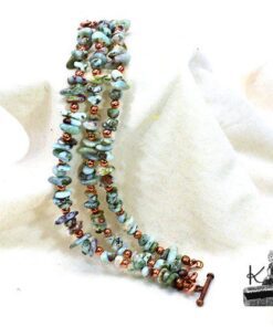 bracelet selyf en larimar et cuivre