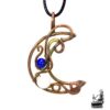 pendentif demie-lune sohalia avec pierre de lune et lapis lazuli