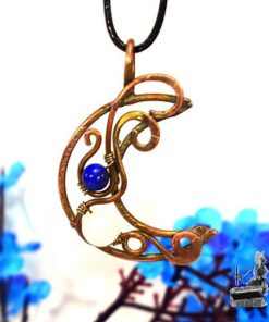 Pendentif Sohalia - lune avec lapis lazuli et pierre de lune – Image 10