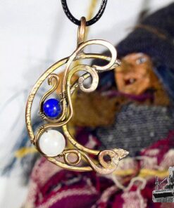 Pendentif Sohalia - lune avec lapis lazuli et pierre de lune – Image 9