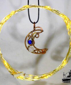 Pendentif Sohalia - lune avec lapis lazuli et pierre de lune – Image 7