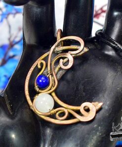 Pendentif Sohalia - lune avec lapis lazuli et pierre de lune – Image 5
