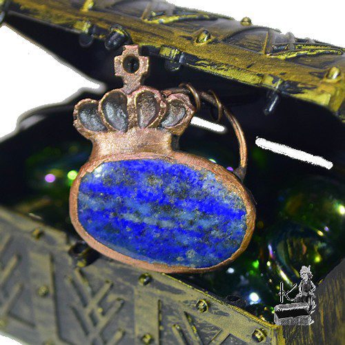 Réservé:Pendentif Zita - lapis lazuli et cuivre – Image 3