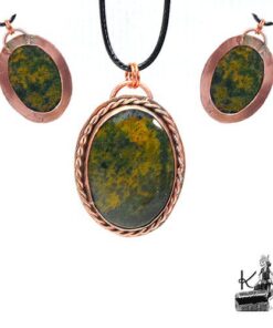 pendentif anrei en bloodstone et cuivre