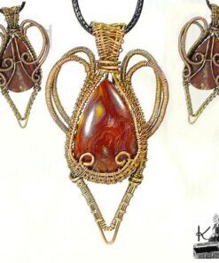 Pendentif Cirdan - crazy lace agate wire wrapped – Image 8