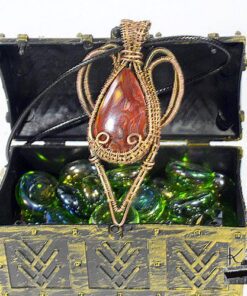 Pendentif Cirdan - crazy lace agate wire wrapped – Image 3