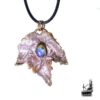 Pendentif avec feuille plaquée cuivre Sevelia avec labradorite
