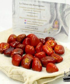 set de runes en agate rouge