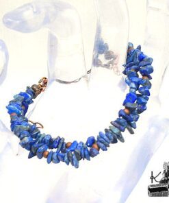 Bracelet hellory en cuivre avec lapis lazuli