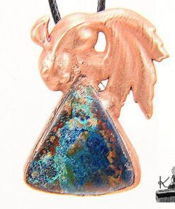 Pendentif Karpas en cuivre et chrysocolle