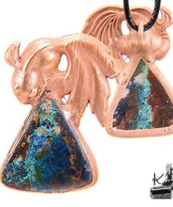 Pendentif Karpas - chrysocolle plaquée cuivre – Image 2
